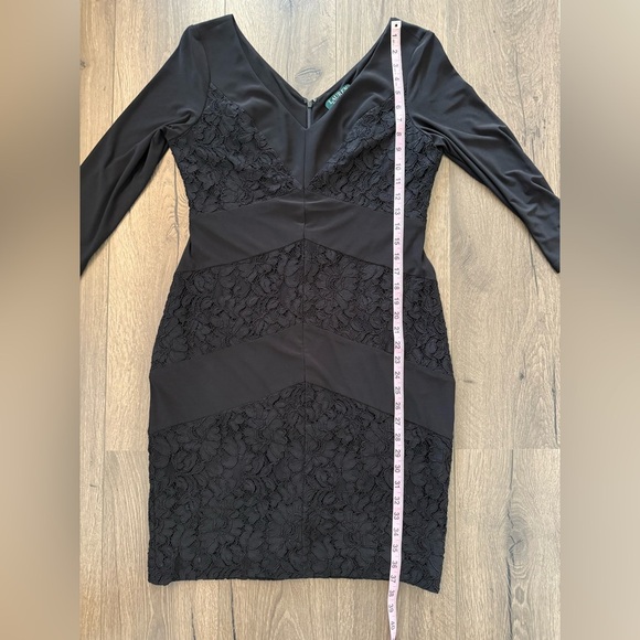 Ralph Lauren Black with lace detail fitted dress Size 12 - Picture 9 of 11